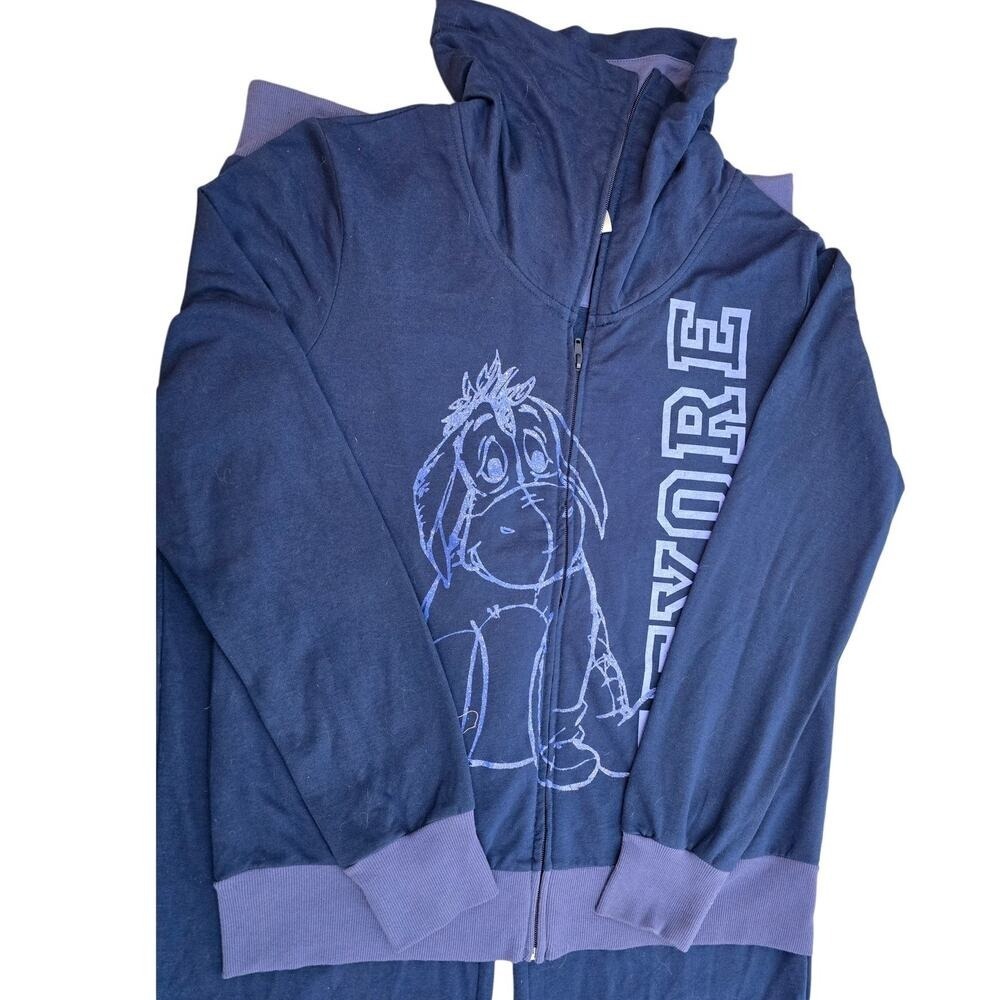 Juniors XL Disney Eeyore Full Zip Track Suit EUC